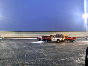 Parking lot snow removal with Parrotta Paving snow removal trucks